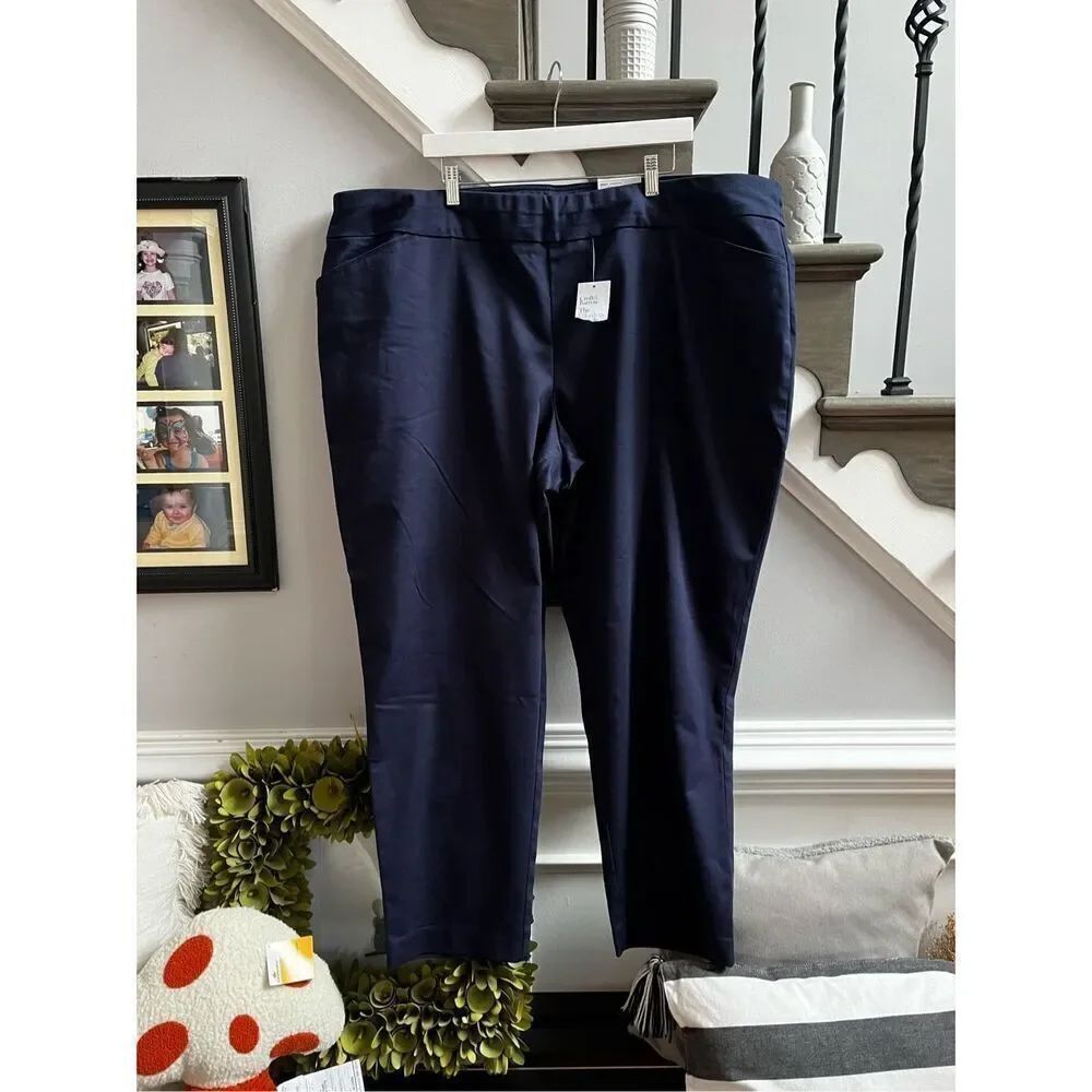 Croft & Barrow Navy The Effortless Stretch Pant sz 26W NWT